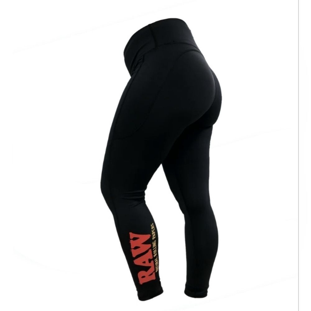Raw Rolling Papers High Waisted Large Black Leggings - Picture 2 of 9